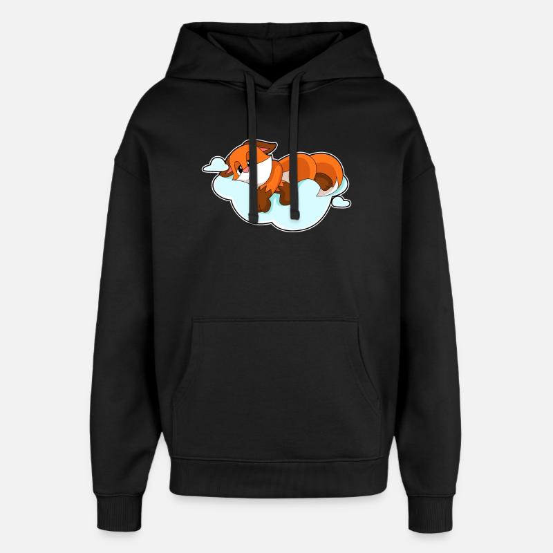 Fox Clouds - Oversized Unisex Hoodie by Stanley/Stella - black