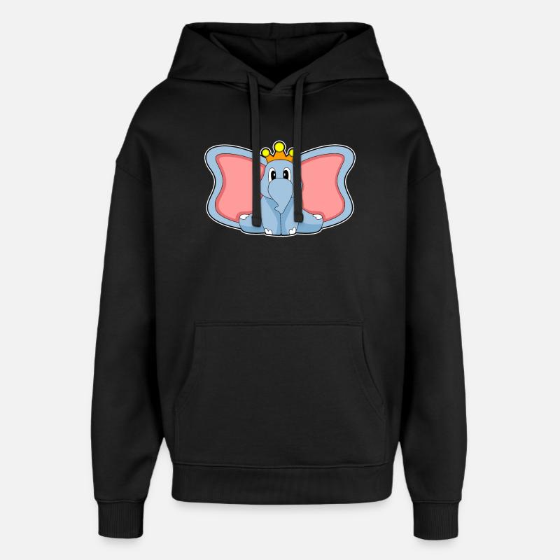Couronne du roi éléphant - Sweat à capuche unisexe Stanley/Stella Oversized - noir
