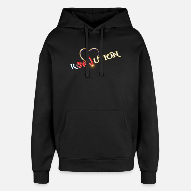 Herz Revolution Sonnenflare Grafik - Oversized Unisex Hoodie von Stanley/Stella - Schwarz
