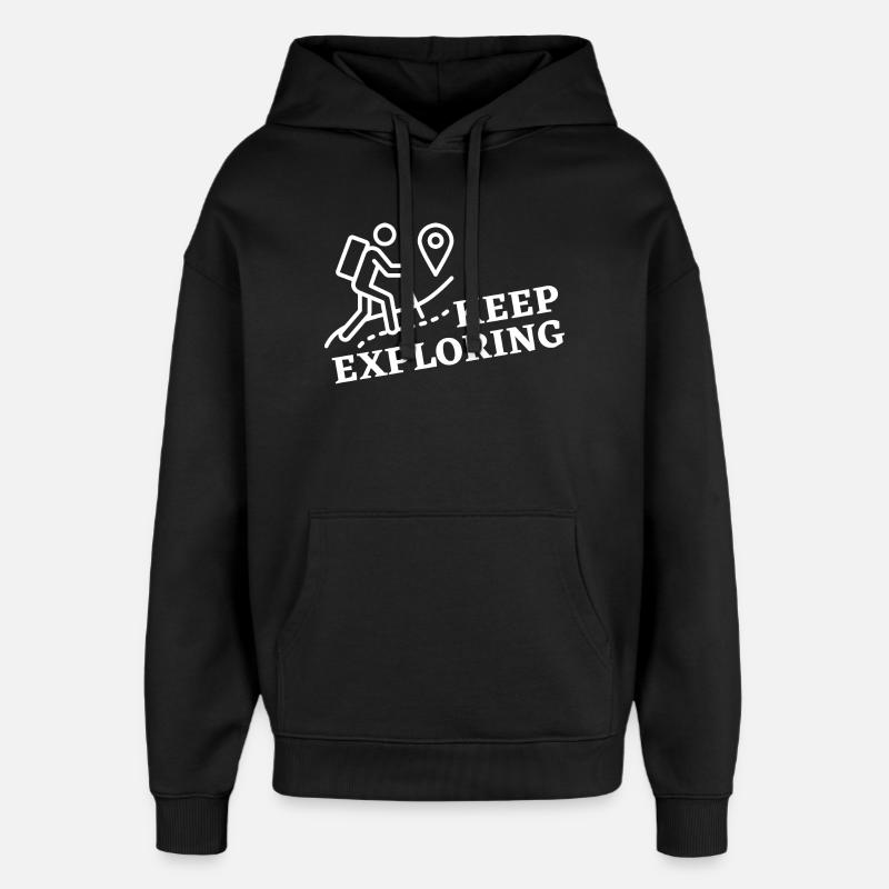 Continuez à explorer - Sweat à capuche unisexe Stanley/Stella Oversized - noir