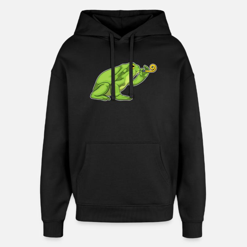Frog Birthday Toad - Oversized Unisex Hoodie by Stanley/Stella - black