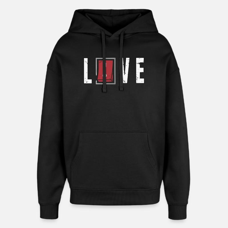L’amour réciproque - Sweat à capuche unisexe Stanley/Stella Oversized - noir