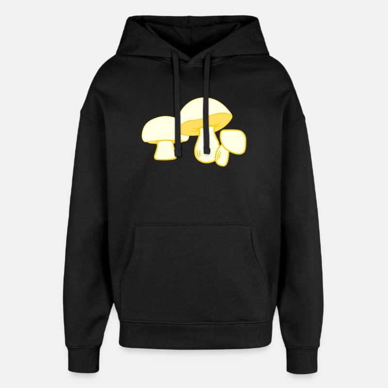 Logo de la champignonnière - Sweat à capuche unisexe Stanley/Stella Oversized - noir