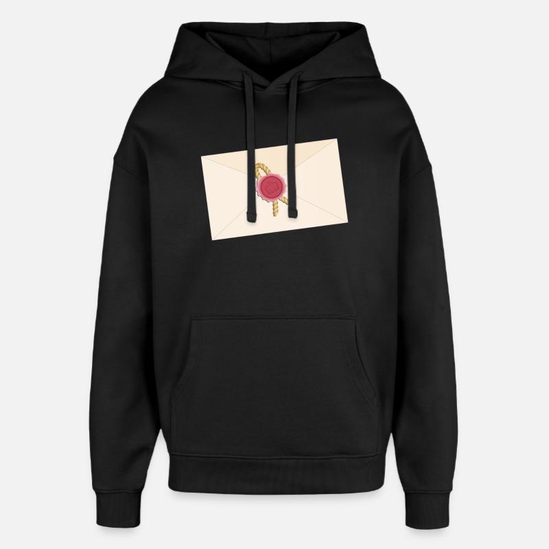 closed envelope with seal - Oversized Unisex Hoodie by Stanley/Stella - black