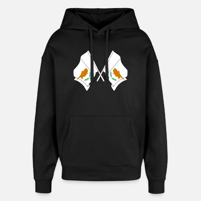 Zwei Flaggen Zypern - Oversized Unisex Hoodie von Stanley/Stella - Schwarz