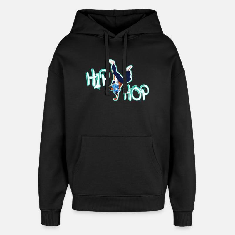 HIP HOP - Sweat à capuche unisexe Stanley/Stella Oversized - noir
