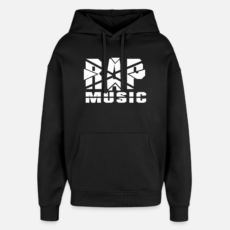 Rap Music Design Cut Up - Oversized Unisex Hoodie by Stanley/Stella - black
