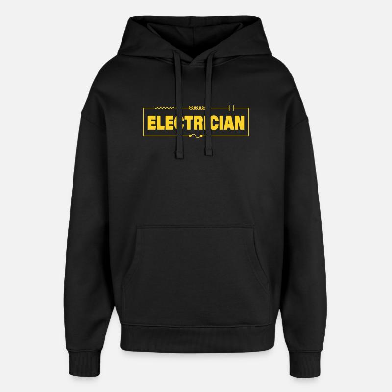 ÉLECTRICIEN - Sweat à capuche unisexe Stanley/Stella Oversized - noir