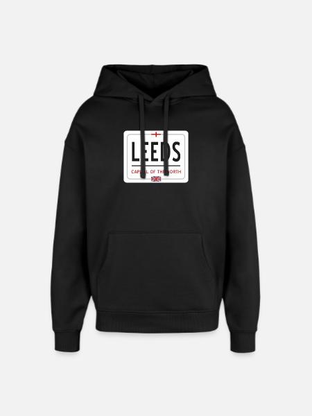 Leeds town sign - Oversized Unisex Hoodie by Stanley/Stella - black