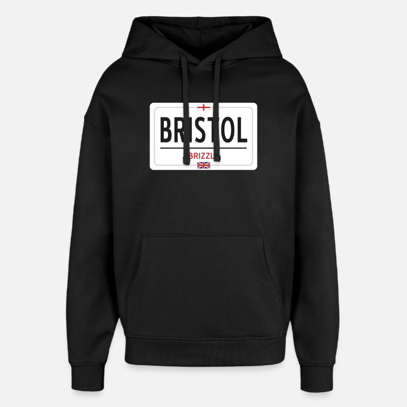Bristol town sign - Oversized Unisex Hoodie by Stanley/Stella - black