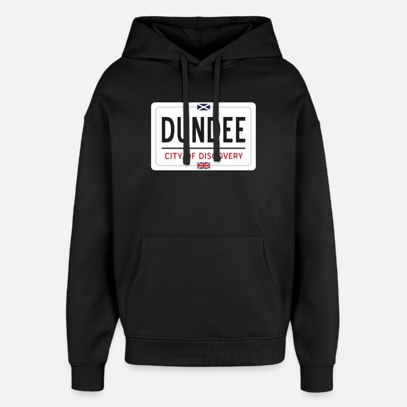 Dundee Place Name Sign - Oversized Unisex Hoodie by Stanley/Stella - black
