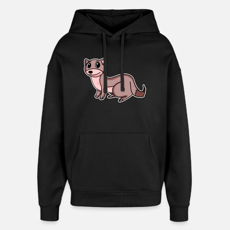 Motif de belette - Sweat à capuche unisexe Stanley/Stella Oversized - noir