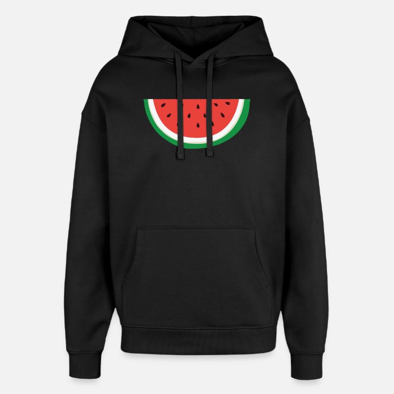 Pastèque - symbole palestinien - Sweat à capuche unisexe Stanley/Stella Oversized - noir