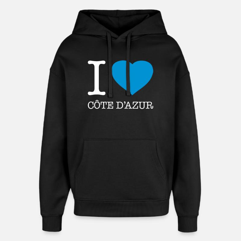 J’AIME LA CÔTE DAZUR - Sweat à capuche unisexe Stanley/Stella Oversized - noir