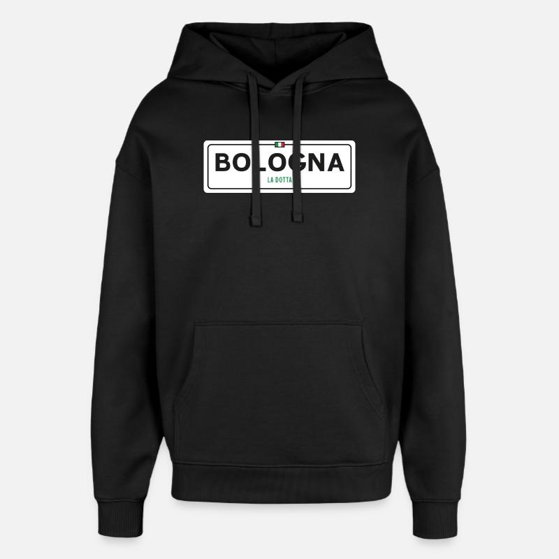 Panneau toponymique de Bologne - Sweat à capuche unisexe Stanley/Stella Oversized - noir