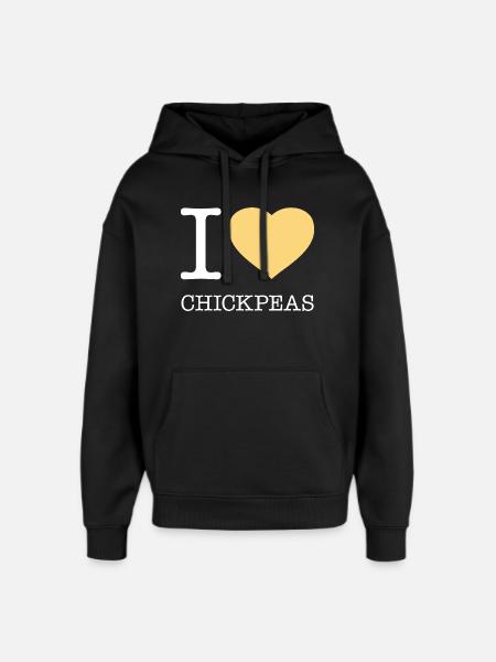 I LOVE CHICKPEAS - Oversized Unisex Hoodie by Stanley/Stella - black