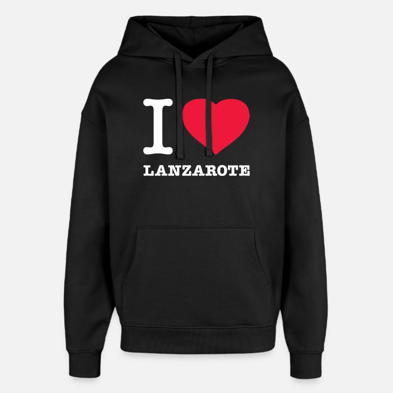 J’AIME LANZAROTE - Sweat à capuche unisexe Stanley/Stella Oversized - noir