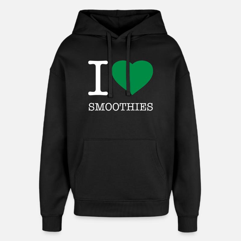 J’ADORE LES SMOOTHIES - Sweat à capuche unisexe Stanley/Stella Oversized - noir