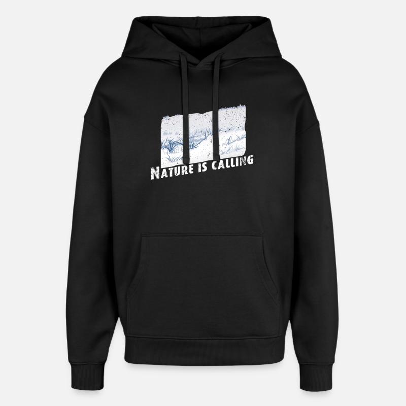 La nature appelle l’hiver - Sweat à capuche unisexe Stanley/Stella Oversized - noir
