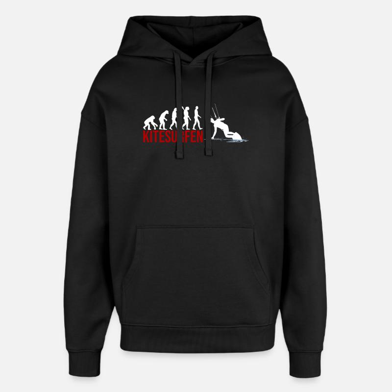 Evolution Kitesurfen - Oversized Unisex Hoodie von Stanley/Stella - Schwarz