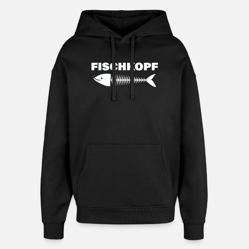 FISCHKOPF - Oversized Unisex Hoodie von Stanley/Stella - Schwarz
