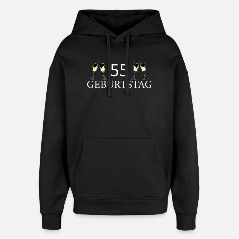 55e anniversaire 55 ans - Sweat à capuche unisexe Stanley/Stella Oversized - noir