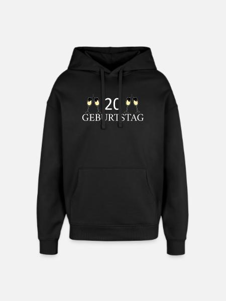 20th Birthday 20th Anniversary - Oversized Unisex Hoodie by Stanley/Stella - black