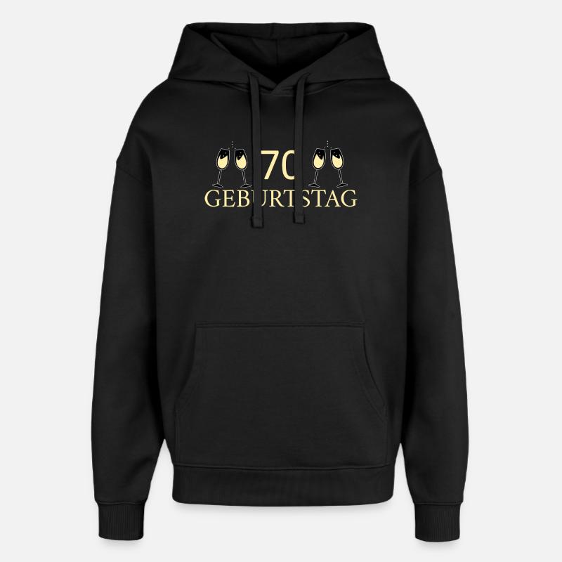 70e anniversaire 70 ans - Sweat à capuche unisexe Stanley/Stella Oversized - noir