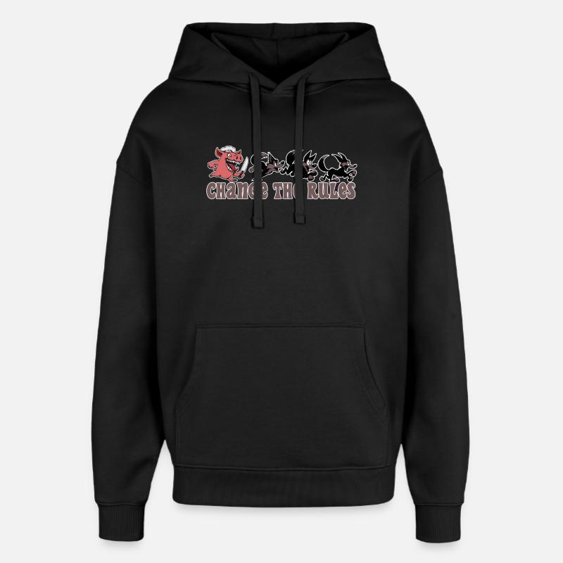 Pig changes the rules! - Oversized Unisex Hoodie by Stanley/Stella - black