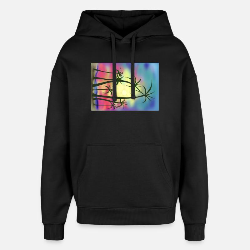 Palmiers - Sweat à capuche unisexe Stanley/Stella Oversized - noir