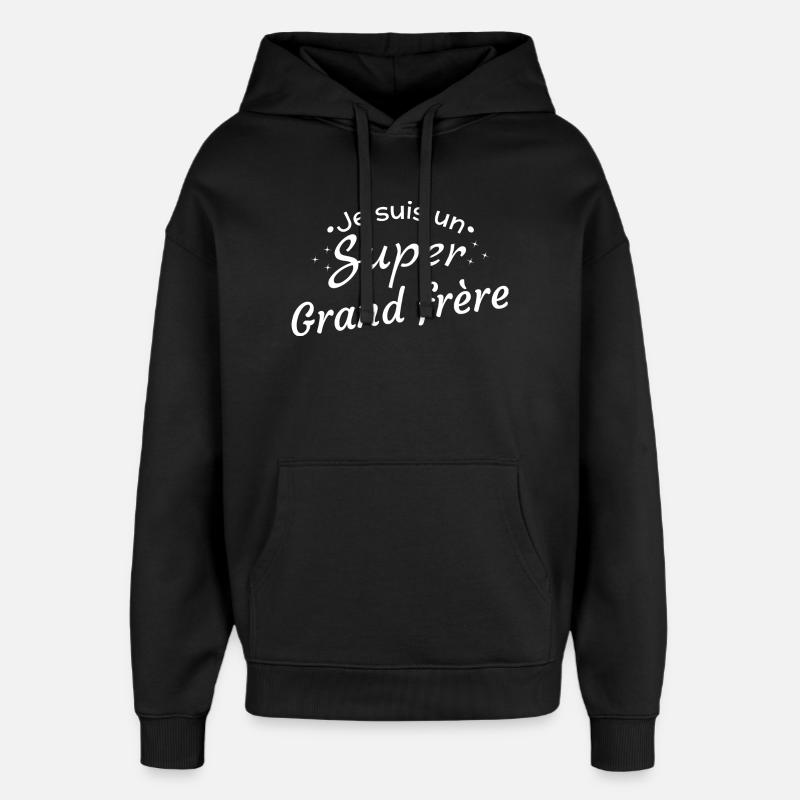 Cadeau Grand Frère Super Héros - Sweat à capuche unisexe Stanley/Stella Oversized - noir