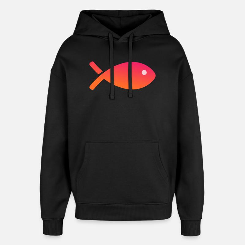 POISSON. POISSON D'AVRIL - Sweat à capuche unisexe Stanley/Stella Oversized - noir