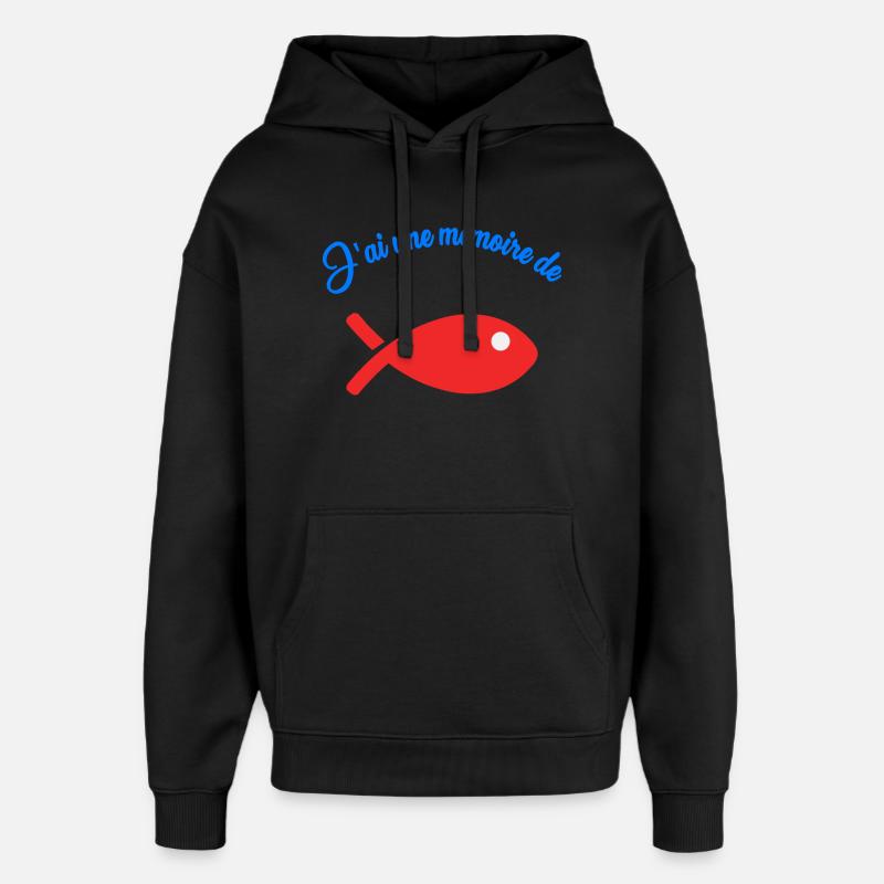 POISSON. MEMOIRE - Sweat à capuche unisexe Stanley/Stella Oversized - noir