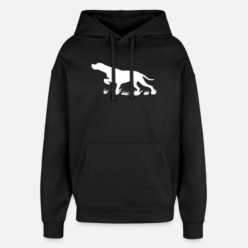 Pointer protruding (white) - Oversized Unisex Hoodie by Stanley/Stella - black