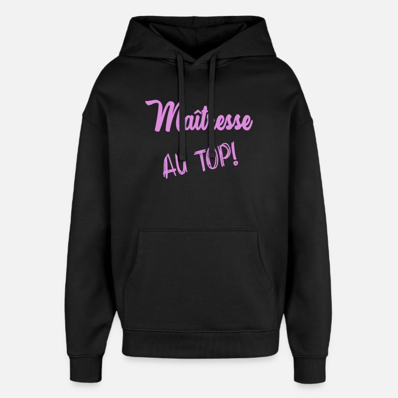 MERCI. MAÎTRESSE. MERCI MAÎTRESSE. MAITRESSE - Sweat à capuche unisexe Stanley/Stella Oversized - noir