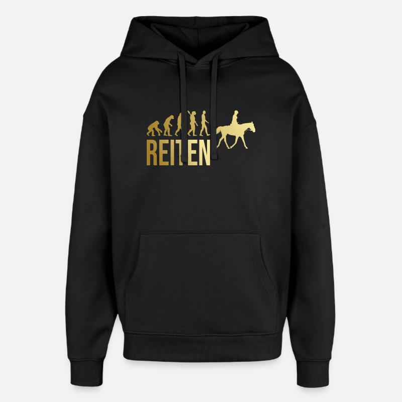 Reiten Evolution - Oversized Unisex Hoodie von Stanley/Stella - Schwarz