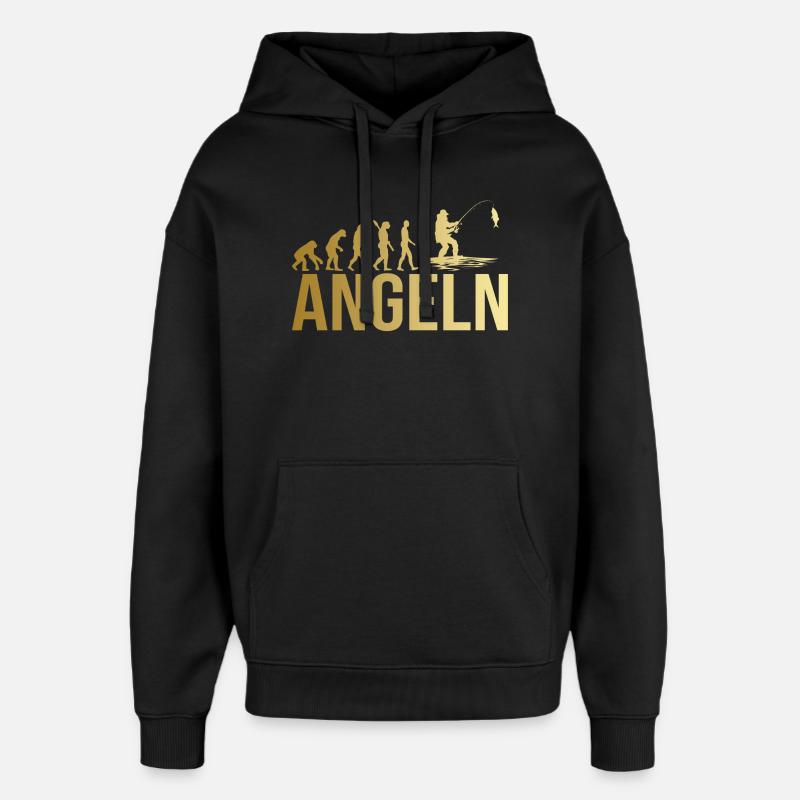 Evolution Angeln - Oversized Unisex Hoodie von Stanley/Stella - Schwarz