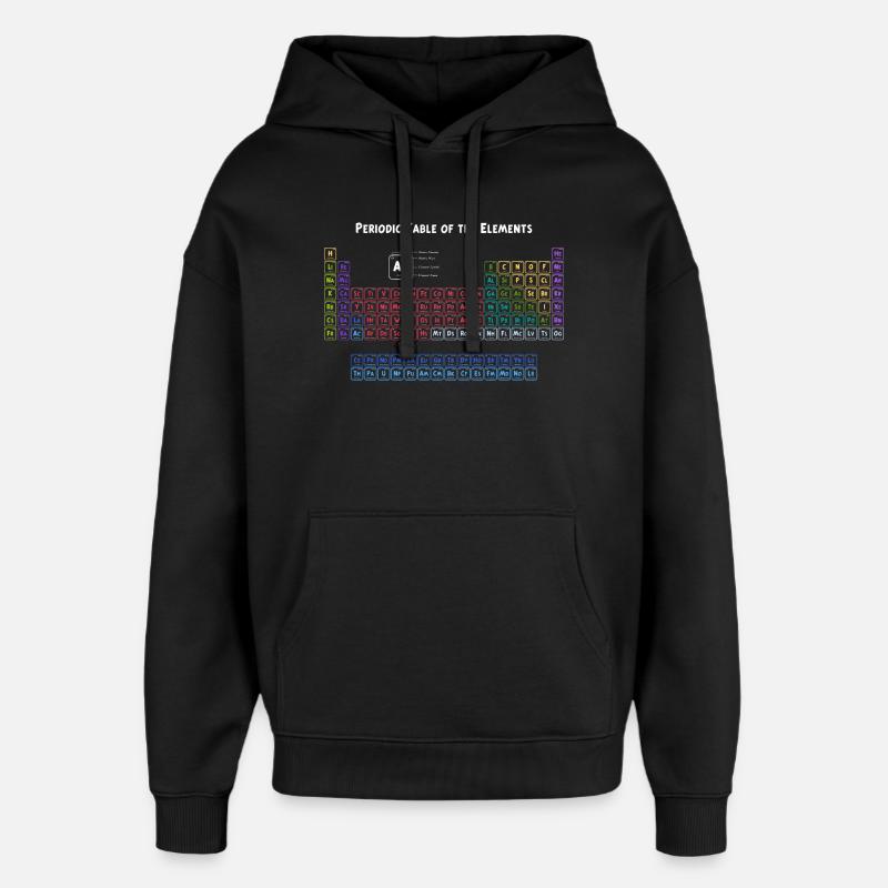 Tableau périodique des éléments - Sweat à capuche unisexe Stanley/Stella Oversized - noir