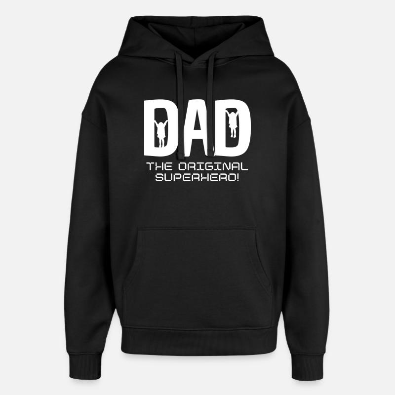 PAPA - Sweat à capuche unisexe Stanley/Stella Oversized - noir