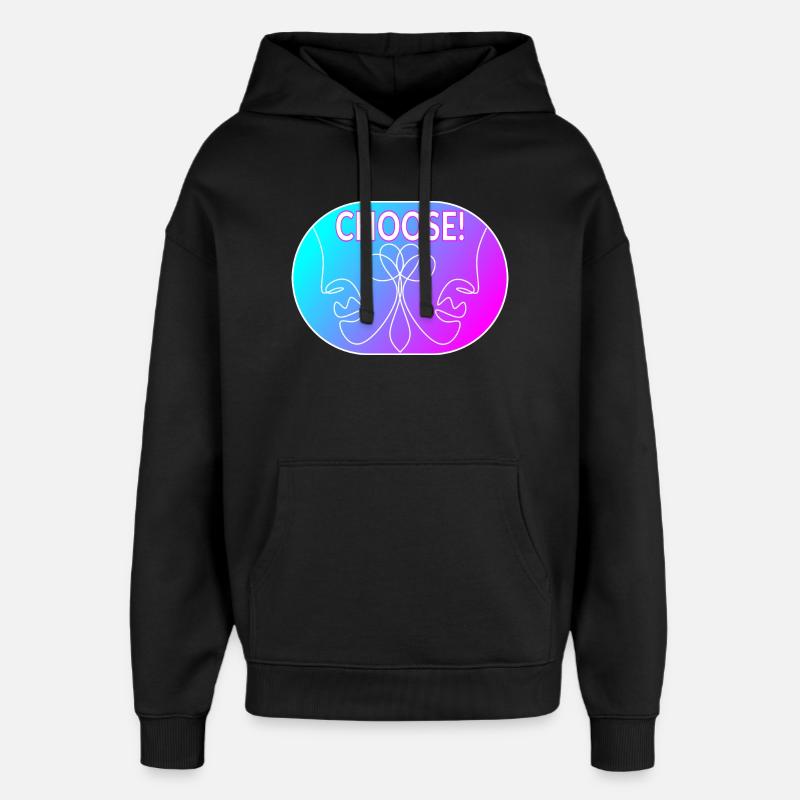 Dessin au trait - Choisir - Sweat à capuche unisexe Stanley/Stella Oversized - noir