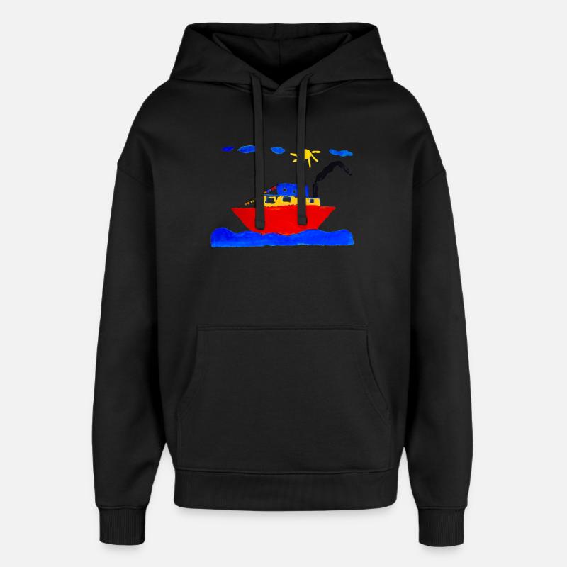 Feriendampfer - Oversized Unisex Hoodie von Stanley/Stella - Schwarz