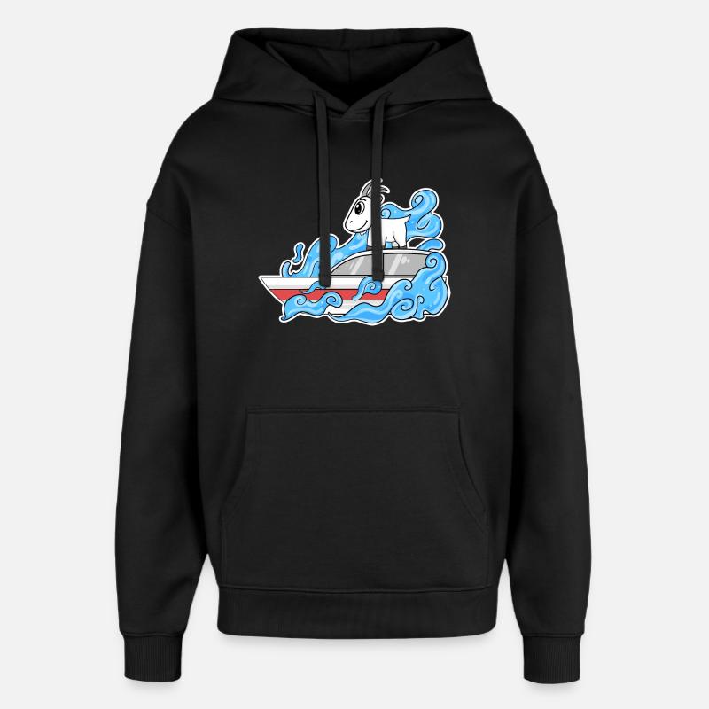 Ziege Boot Lustig Wellen - Oversized Unisex Hoodie von Stanley/Stella - Schwarz