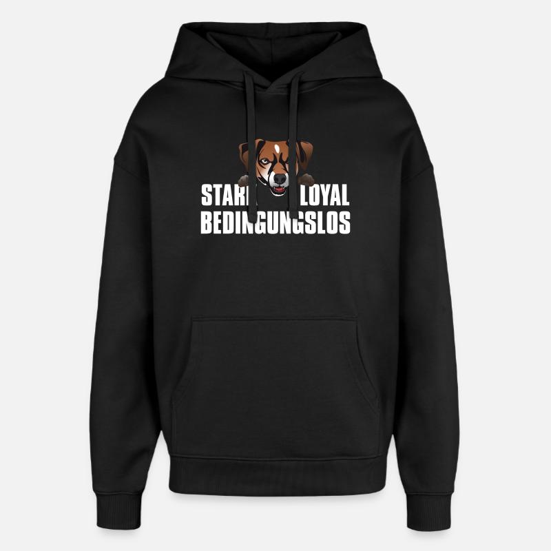 Jack Russell Strong - Loyal - Inconditionnel - Sweat à capuche unisexe Stanley/Stella Oversized - noir