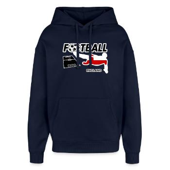 Fußball Fieber England - Oversized Unisex Hoodie von Stanley/Stella - Navy - Vorne - AI Model Female 172 light (172cm) & AI Model Male 185 light (185cm)