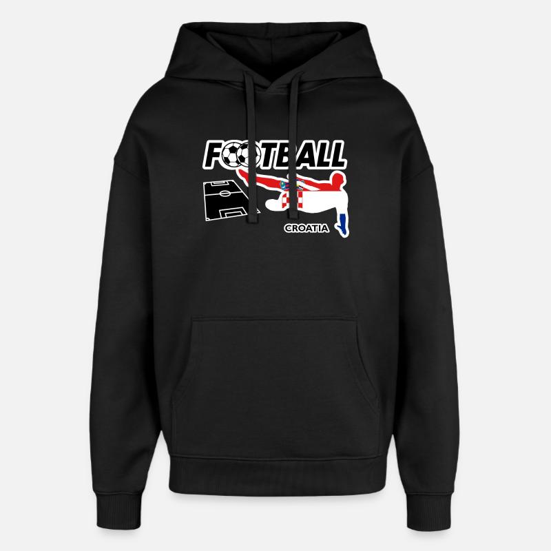 Fièvre du football Croatie - Sweat à capuche unisexe Stanley/Stella Oversized - noir