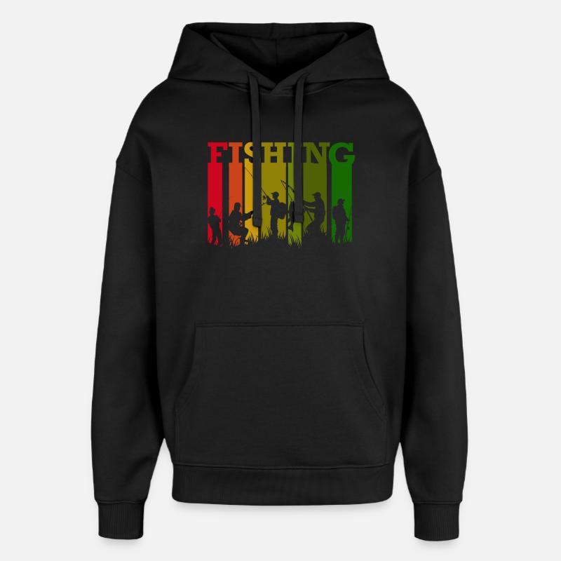 Pêche - Sweat à capuche unisexe Stanley/Stella Oversized - noir