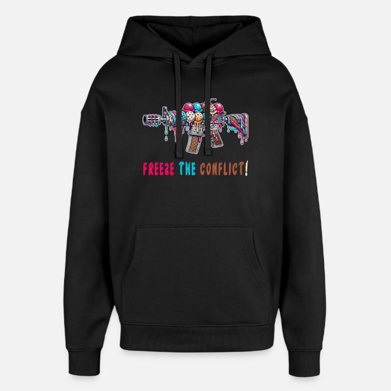 Crème glacée Conflict Freeze - Sweat à capuche unisexe Stanley/Stella Oversized - noir