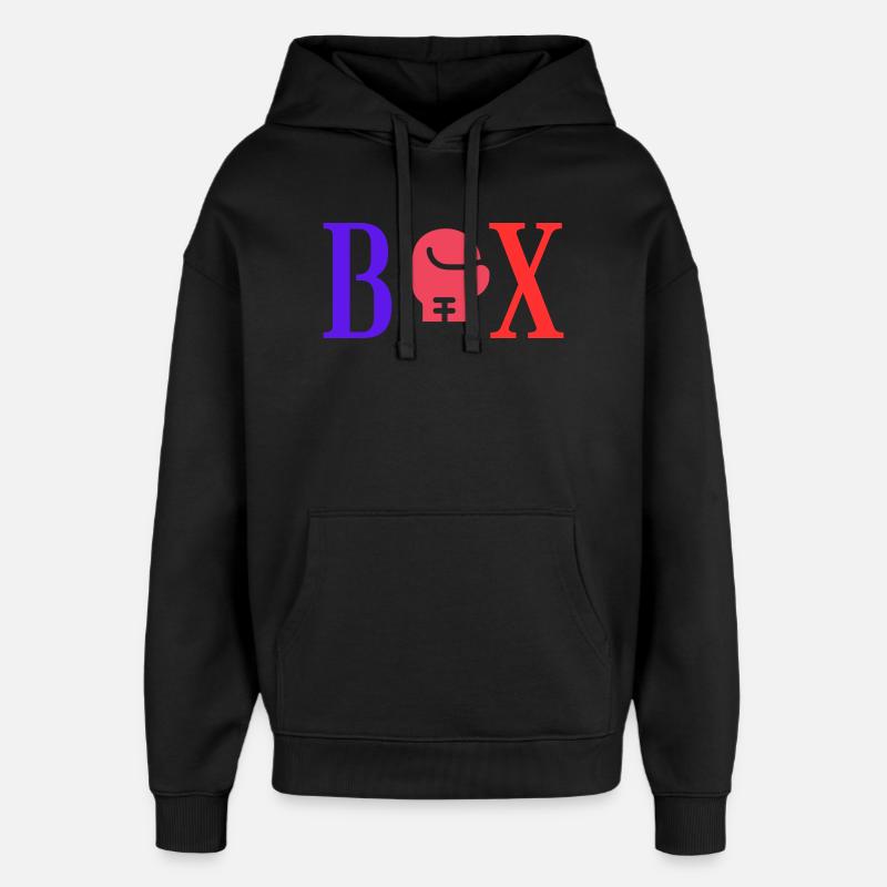 Logo de la Boxe Power - Sweat à capuche unisexe Stanley/Stella Oversized - noir