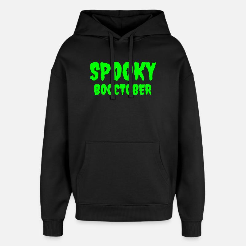 Spooky Booctober Jack-O'-Lantern Design - Sweat à capuche unisexe Stanley/Stella Oversized - noir