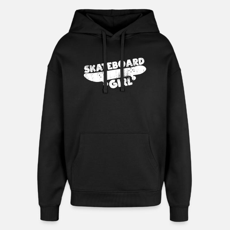 Fille de planche à roulettes - Sweat à capuche unisexe Stanley/Stella Oversized - noir